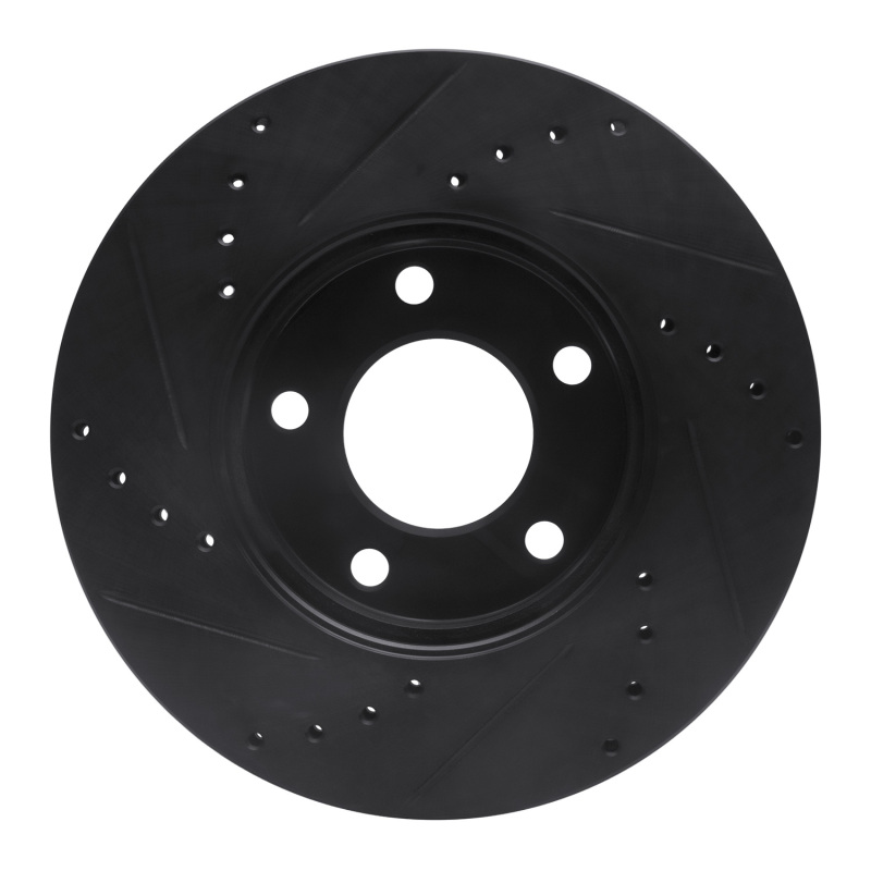 Ford Escape Brake Rotor (1) - Front Right - R1 Concepts - Drilled & Slotted - Black - `01-`07